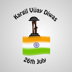 Illustration of Kargil Vijay Diwas Background. Kargil Vijay Diwas is a victory day for Indian Soldiers celebrated on 26th of July in owner of the Kargil war hero's in India