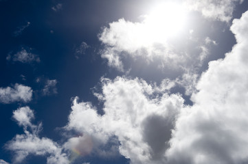 Cloudscape with the sun peaking through