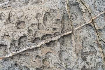 Maine Beach Rock with Water Erosion Patterns