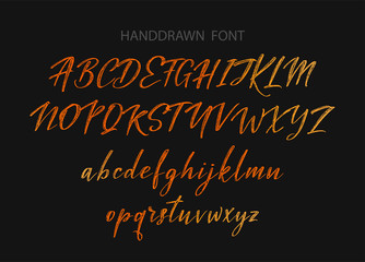 Calligraphic alphabet. Vector handdrawn letters. Typography alphabet for your designs: logo, typeface, web banner, card, wedding invitation.