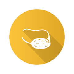 Ovary and fallopian tube flat design long shadow glyph icon