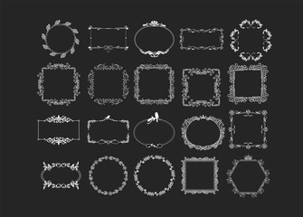 Set of Vector Vintage Decorative Elements for Invitations, Banners, Posters, Placards, Badges or Logotypes.