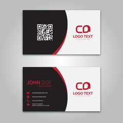 Red and black business card template