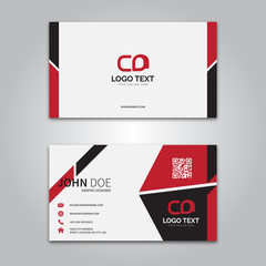 Red and black business card template