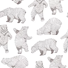  Vector naadloze achtergrond met hand getrokken grappige beren. Hipster stijlvol ontwerp. © Utro na more