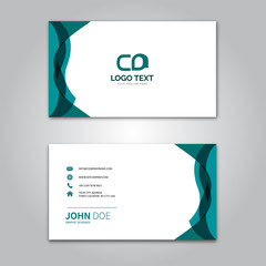 Green business card template