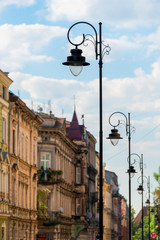 Obraz premium city lantern on the street of the European city in style