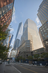 Office buildings and world trade center in lower manhattan, New York City