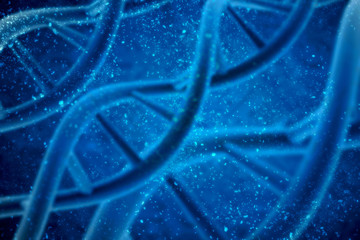 3d render of dna structure, abstract background