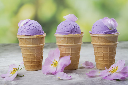 Homemade Purple Ube Ice Cream