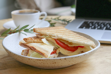 Sandwich with Mozzarella and Tomat Shallow DOF