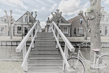 bridge over canal, Sloten, Friesland