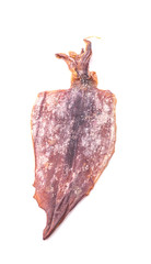 Dried squid isolated on white background