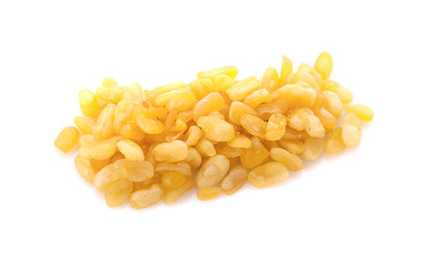 peeled split mung bean isolated on white background