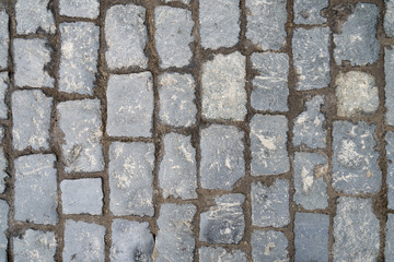 Russian ancient paving stones in Moscow