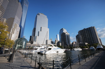 The North Cove Marina in Battery park, Lower Manhattan, New York city