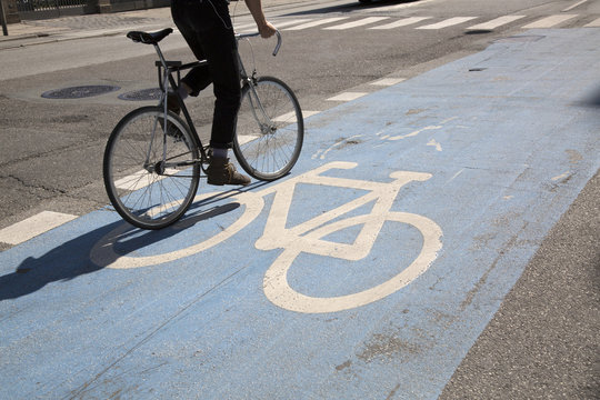 Bike Lane and Cyclist; Copenhagen