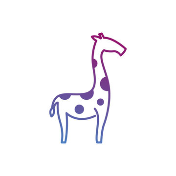 cute giraffe line art illustration