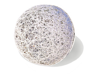 Isolated object - a white openwork ball.