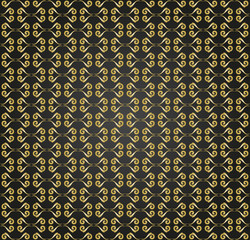 Seamless vector ornament. Modern background. Geometric modern black and golden pattern