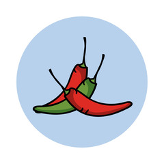 Chili Pepper Hand Drawn Icon. Cartoon Vegetable. Healthy Vegetarian Product. Fresh Farm Market Vegetable.