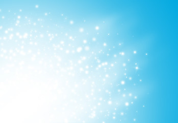 Blue glitter sparkles rays lights bokeh Festive Elegant abstract background.