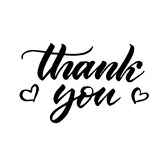 The inscription thank you. Handwritten Lettering.