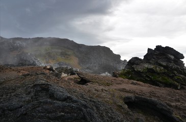 Fototapeta na wymiar The ruins of Krafla lava fields Iceland