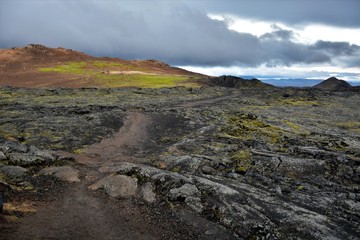 The ruins of Krafla lava fields Iceland