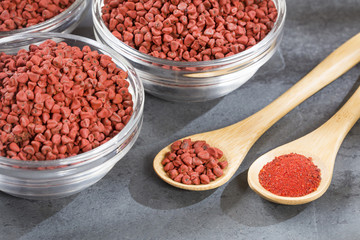 Annatto powder in organic powder - Bixa orellana