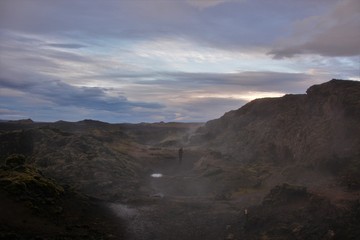 The ruins of Krafla lava fields Iceland