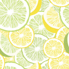 Lemon Lime Seamless Vector Patter