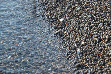 Water-slide with water and stones.
