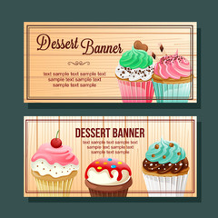 dessert horizontal banner muffin