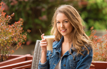 Beautiful woman drinking coffee