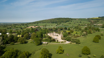 Fototapeta na wymiar Aerial of Sudeley Castle Winchcombe in England Cotswolds midlands