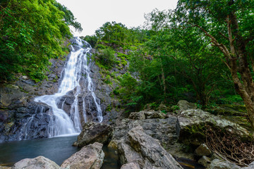 Fototapeta premium tropical nature in sarika waterfall at nakhon nayok, Thailand