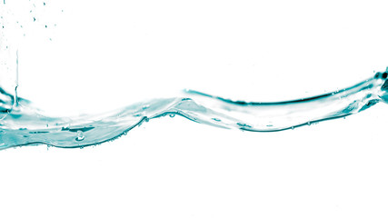 Water smooth wave in a wave isolated on white background