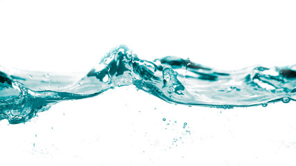 Water smooth wave in a wave isolated on white background