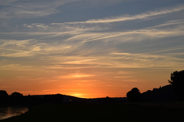 Sonnenuntergang an der Weser