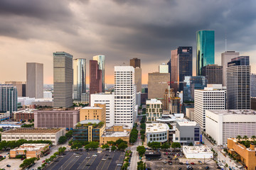 Fototapeta na wymiar Houston, Texas, USA downtown city skyline at twilight.