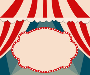 Poster Template with retro circus banner. Design for presentation, concert, show © darkbird