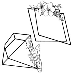 Vector diamond rock jewelry mineral. Isolated illustration element. Geometric quartz polygon crystal stone mosaic shape amethyst gem.