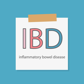 IBD (Inflammatory Bowel Disease) written in a notebook paper- vector illustration
