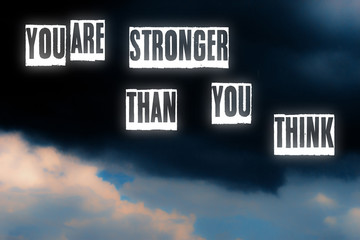 You are stronger than you think letters card illustration
