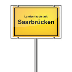 Ortsschild - Saarbrücken