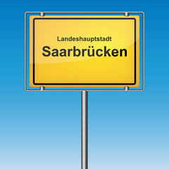 Ortsschild - Saarbrücken