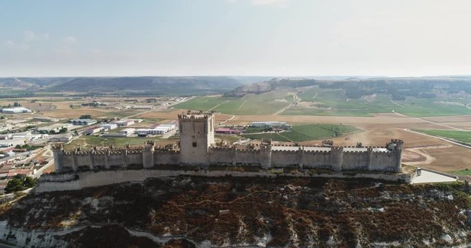 Castle of Pe&ntilde;afiel in Valladolid Spain