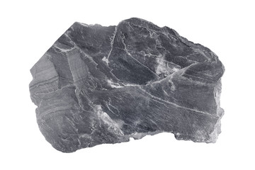black slate stone isolated on white background