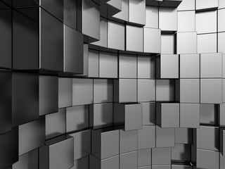 Abstract Silver Metal Cubes Background